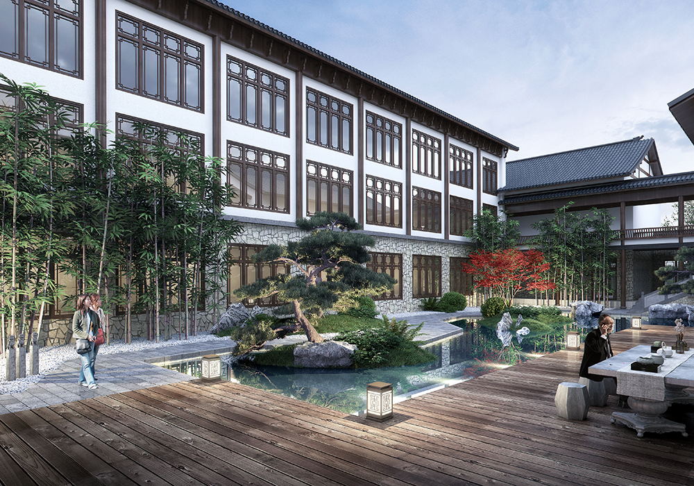 雁蕩山朝陽山莊規(guī)劃、景觀、施工圖設(shè)計輕奢度假酒店